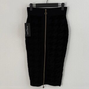 Marciano Elegant Black Pencil Skirt with Zipper